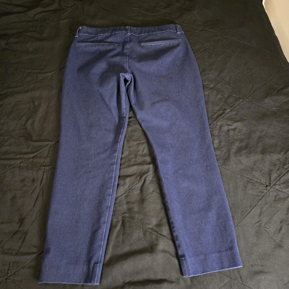 Old Navy Pants Womens 12 Blue Pixie Chino Slim‎ Stretch Ankle Mid Rise Work - Picture 7 of 9